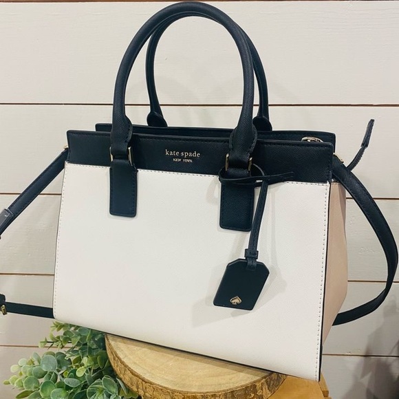 kate spade Handbags - Kate Spade New York ~  NWOT Cameron Street Black White Beige Satchel Bag